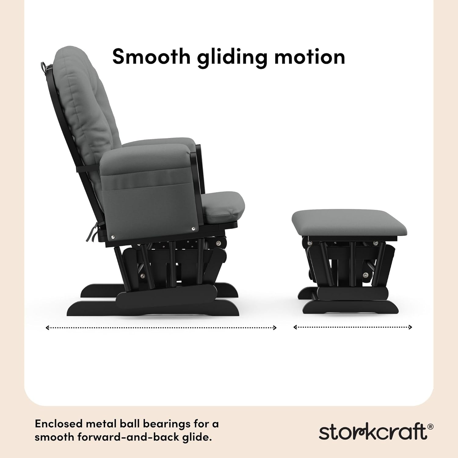 Storkcraft Premium Hoop Glider & Ottoman