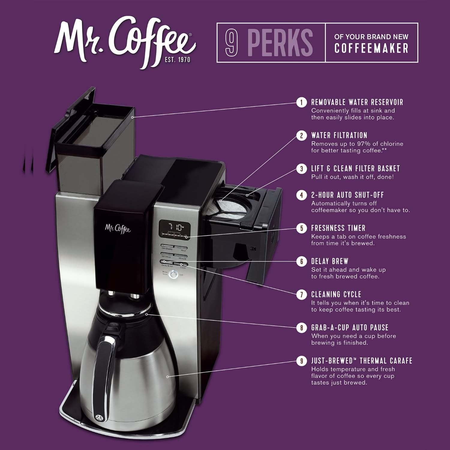 Mr. Coffee Stainless Steel 10 Cup Programmable Coffee Maker