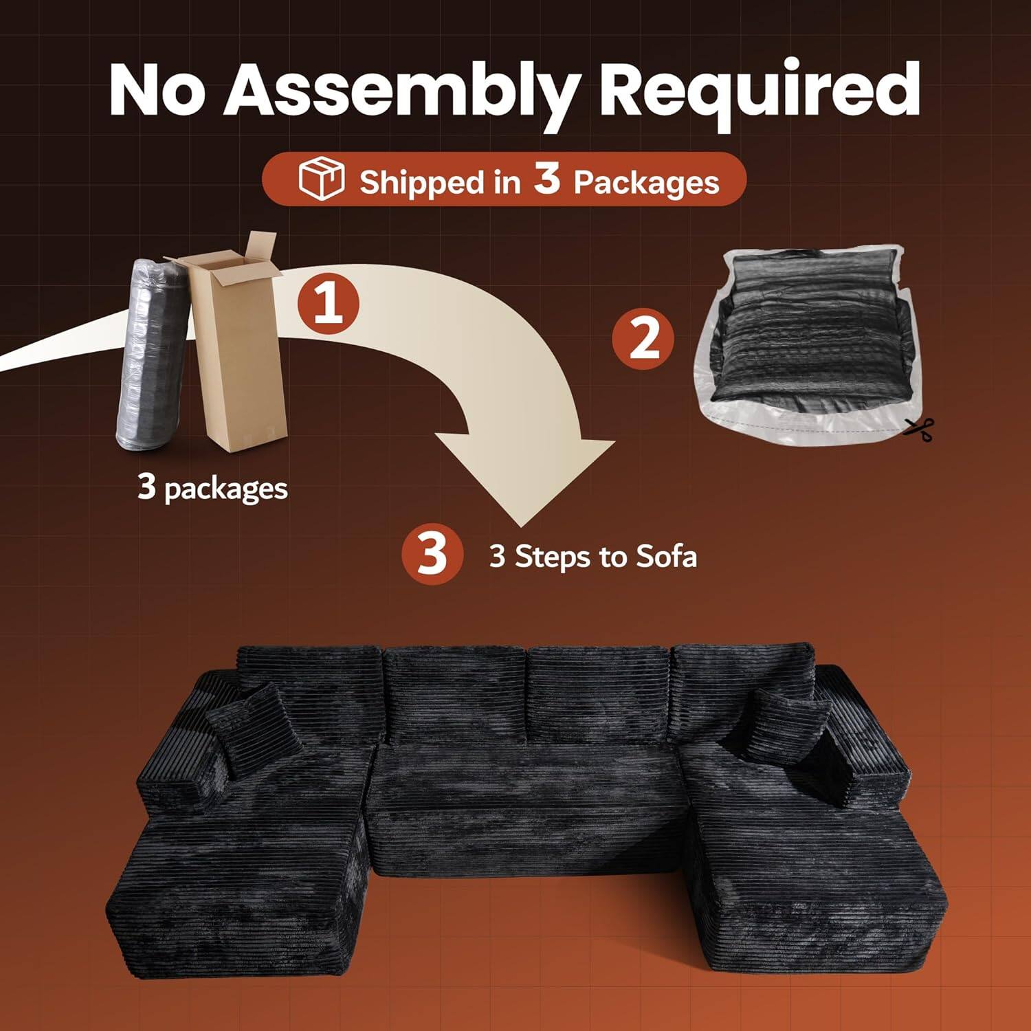 Sectional Cloud Couch for Living Room