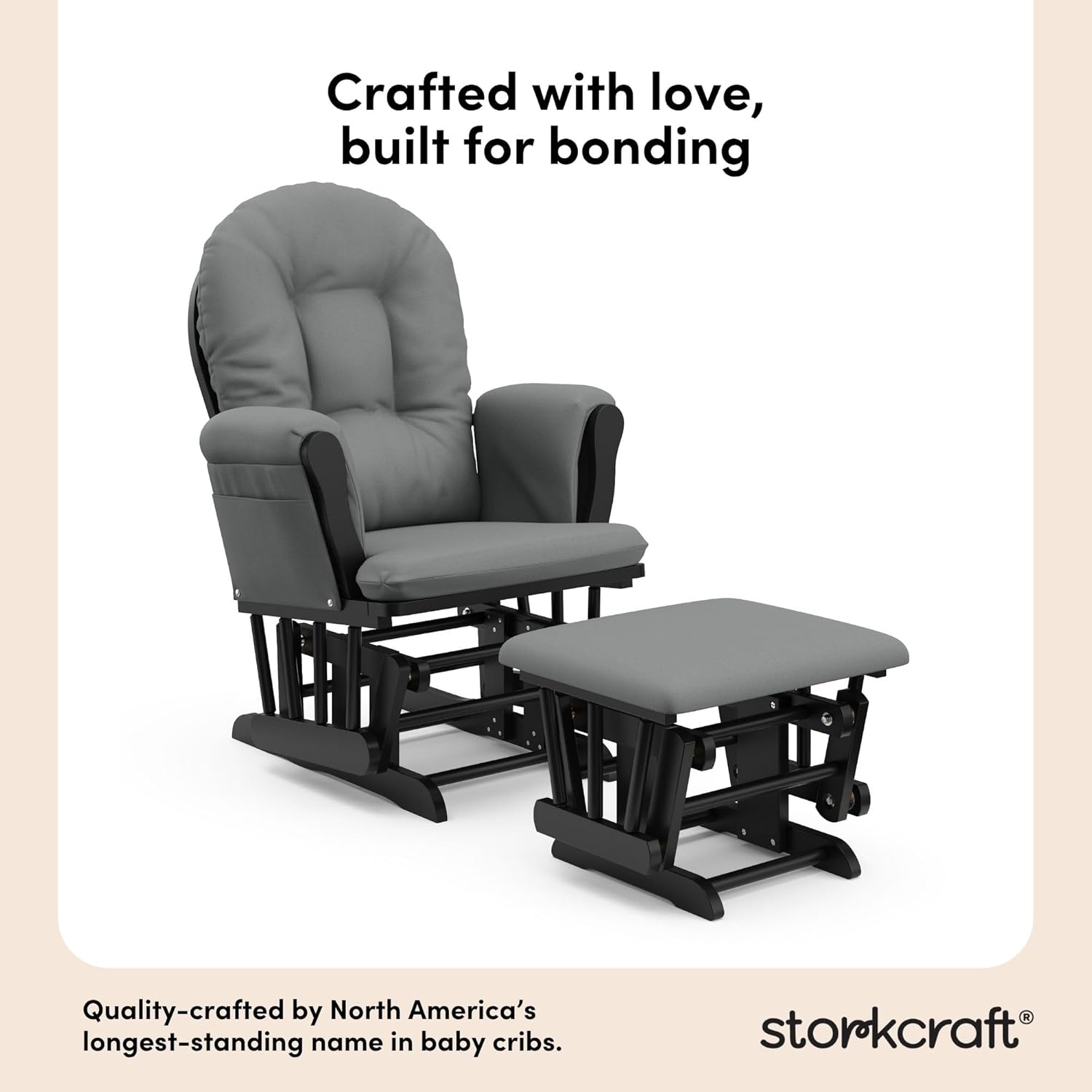 Storkcraft Premium Hoop Glider & Ottoman