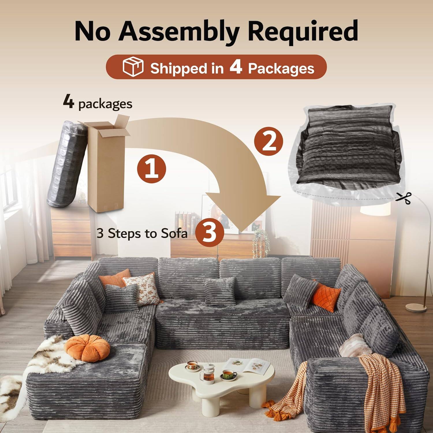 Sectional Cloud Couch for Living Room