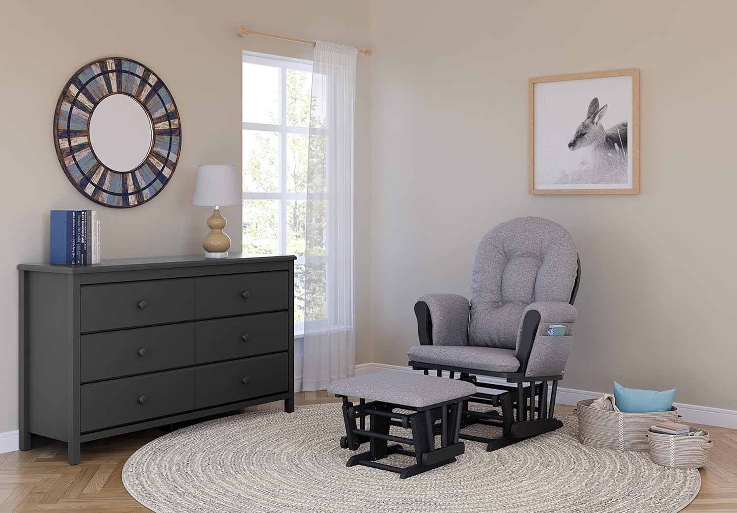 Storkcraft Premium Hoop Glider & Ottoman