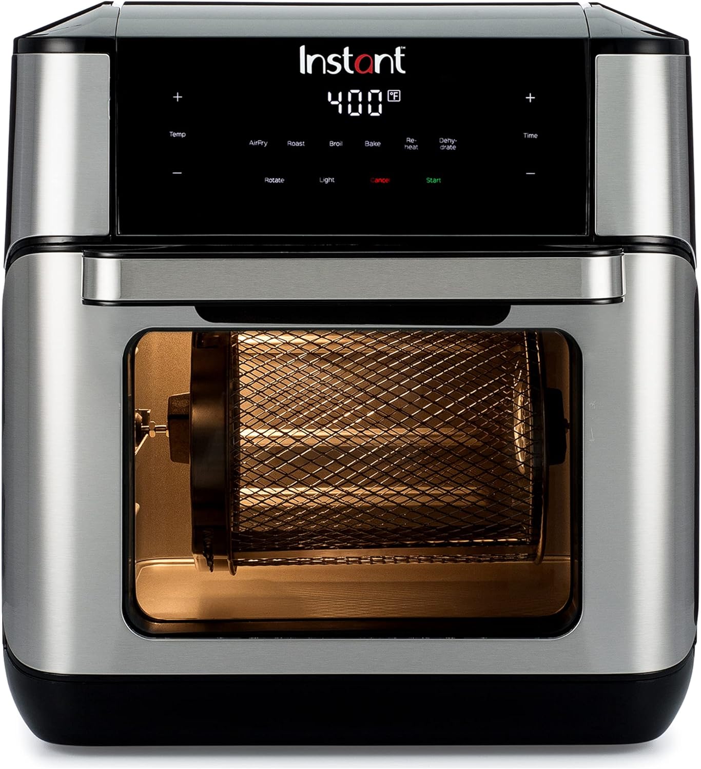 Instant Pot 10QT Air Fryer, 7-in-1 Functions with EvenCrisp Technology that Crisps, Broils, Bakes, Roasts, Dehydrates, Reheats & Rotisseries, Includes over 100 In-App Recipes, Stainless Steel