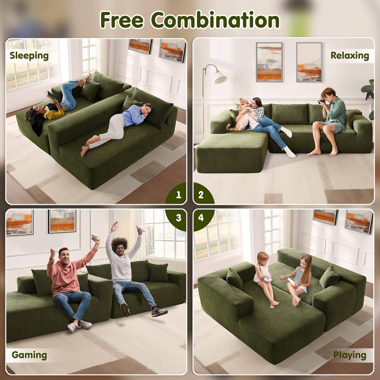 Sectional Cloud Couch for Living Room