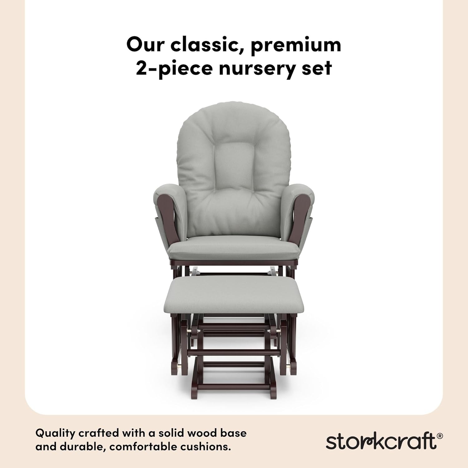 Storkcraft Premium Hoop Glider & Ottoman