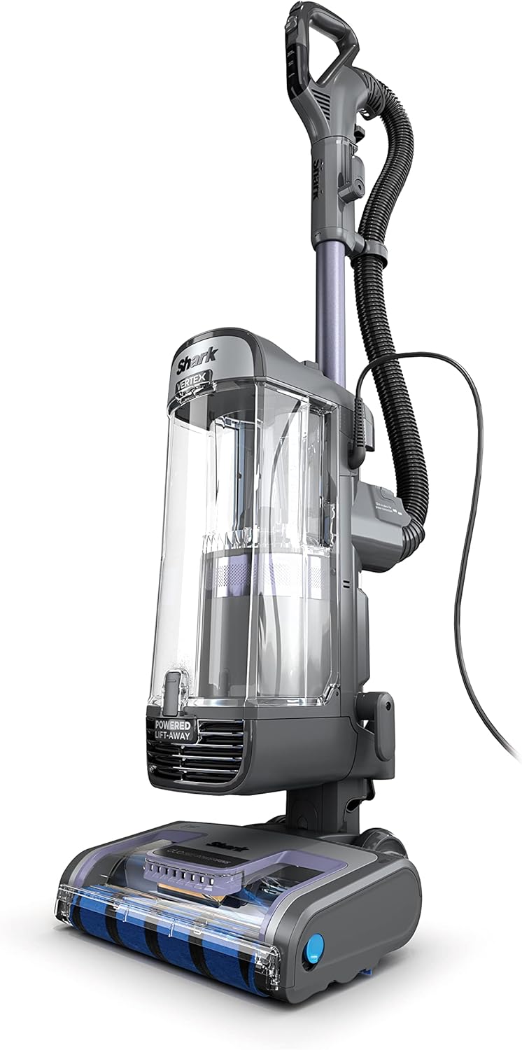 Shark AZ2002 Vertex Powered Lift-Away Upright Vacuum with DuoClean PowerFins, Self-Cleaning Brushroll, Large Dust Cup, Pet Crevice Tool, Dusting Brush & Power Brush, Silver/Rose Gold