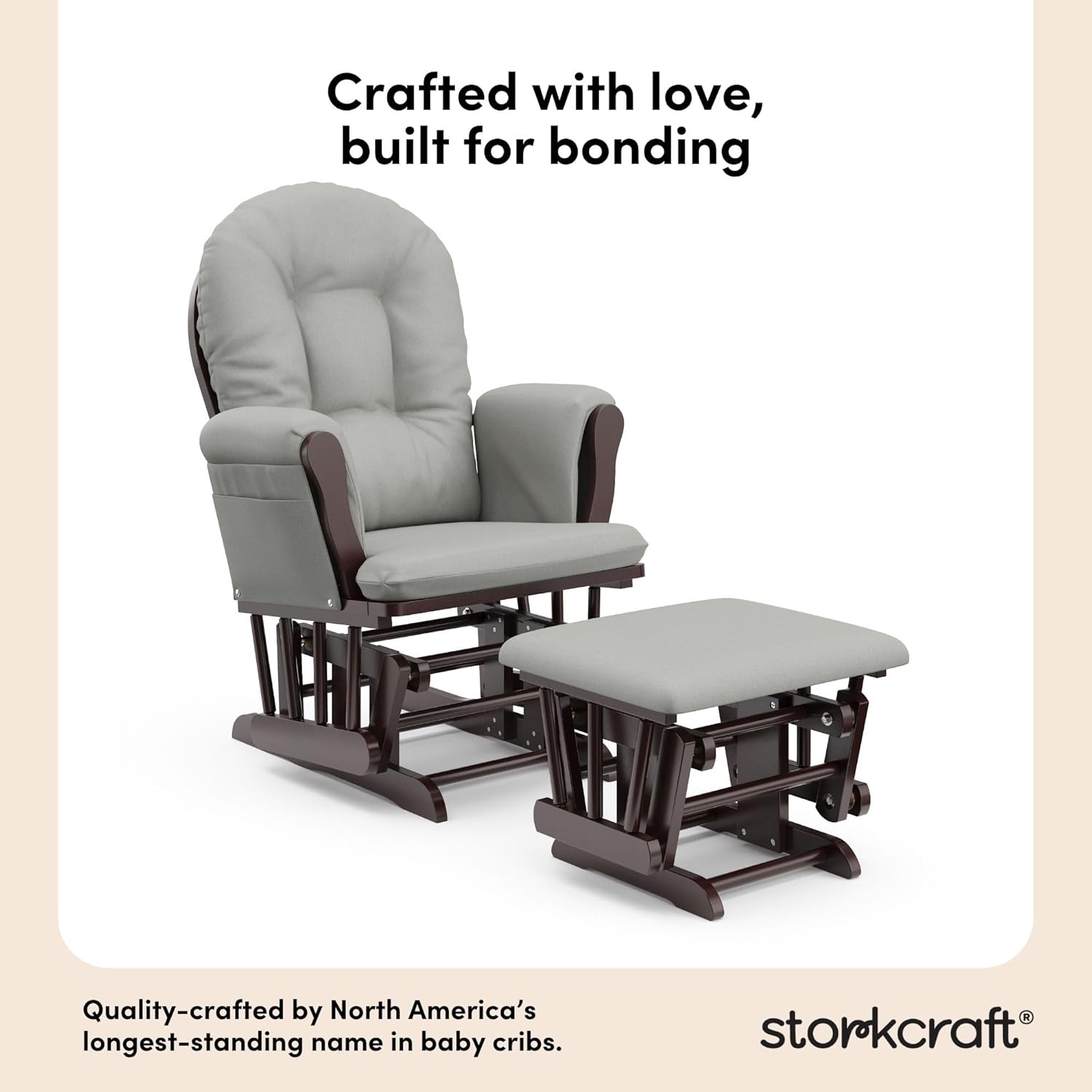 Storkcraft Premium Hoop Glider & Ottoman