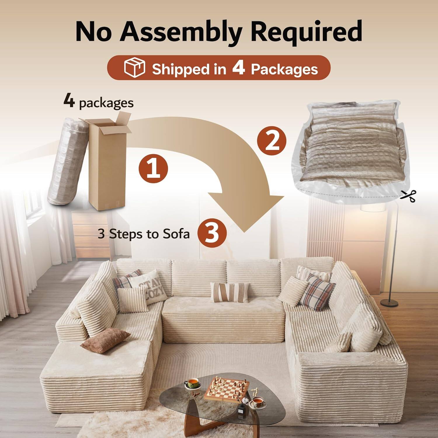 Sectional Cloud Couch for Living Room