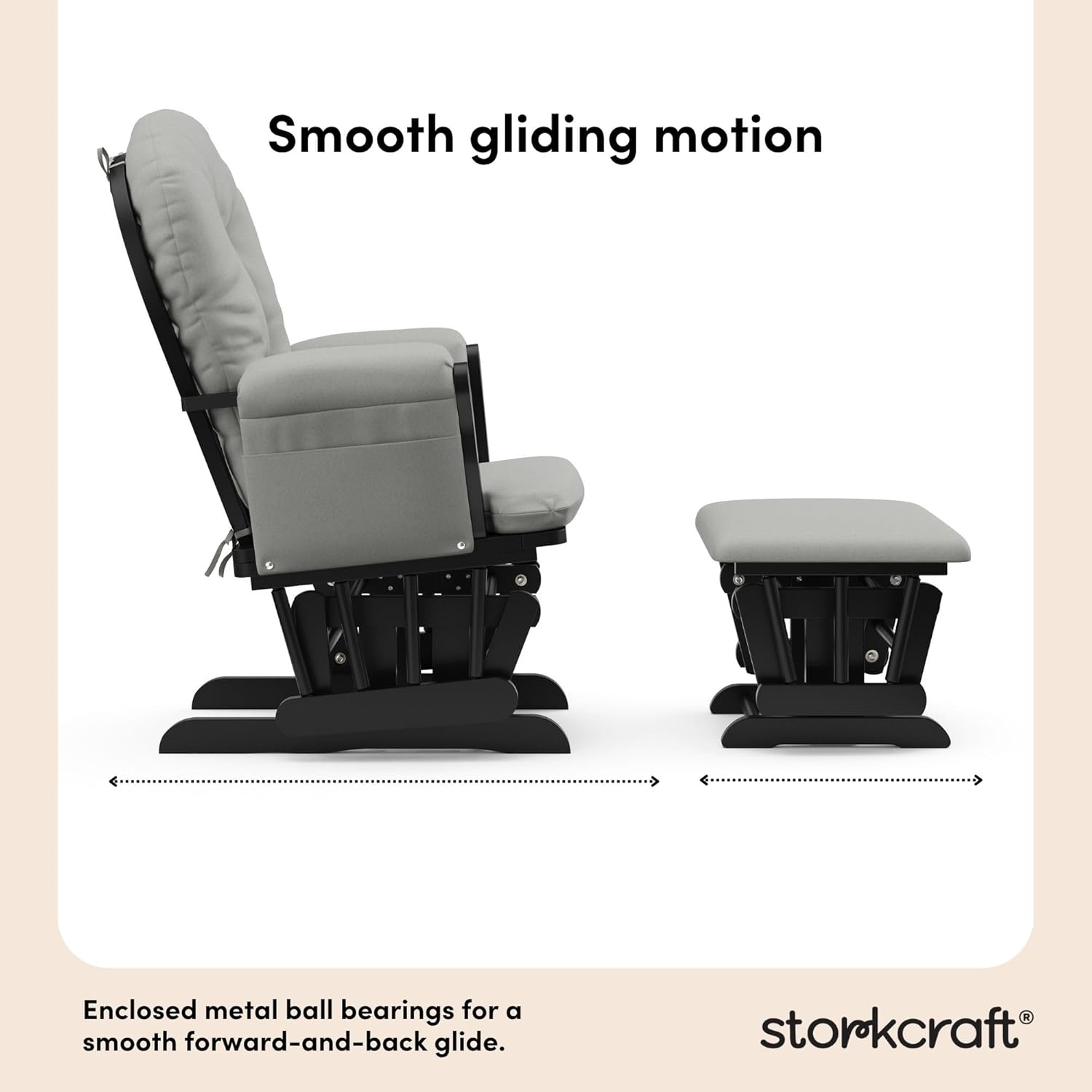 Storkcraft Premium Hoop Glider & Ottoman