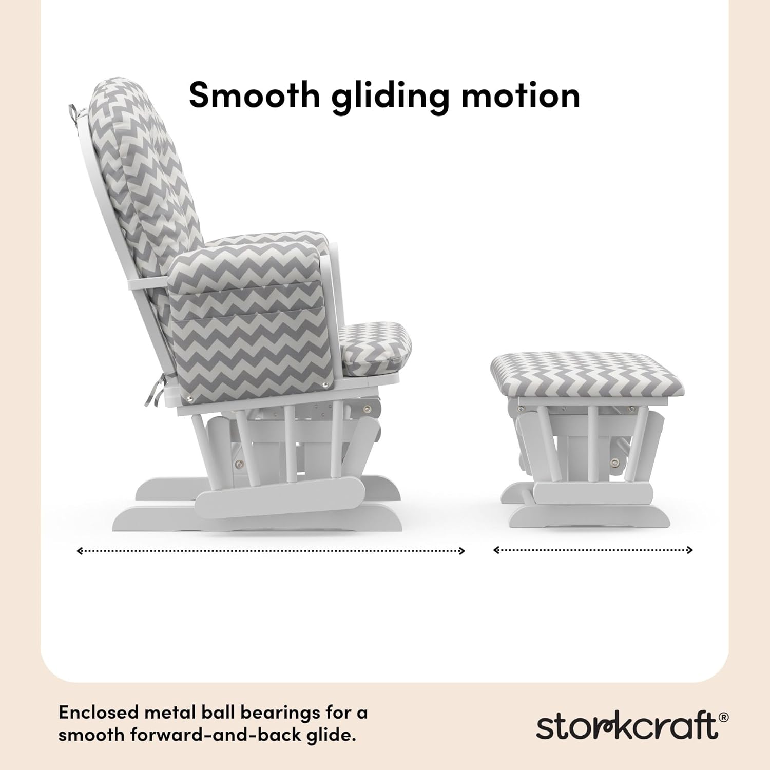 Storkcraft Premium Hoop Glider & Ottoman