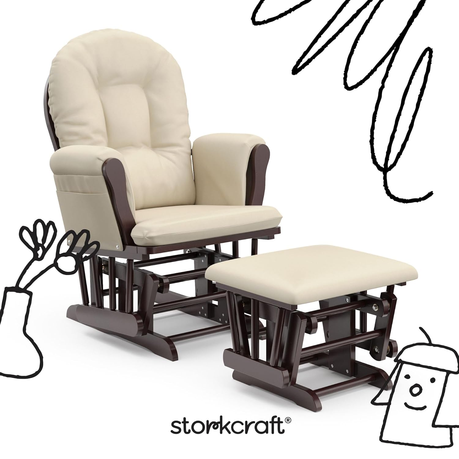 Storkcraft Premium Hoop Glider & Ottoman