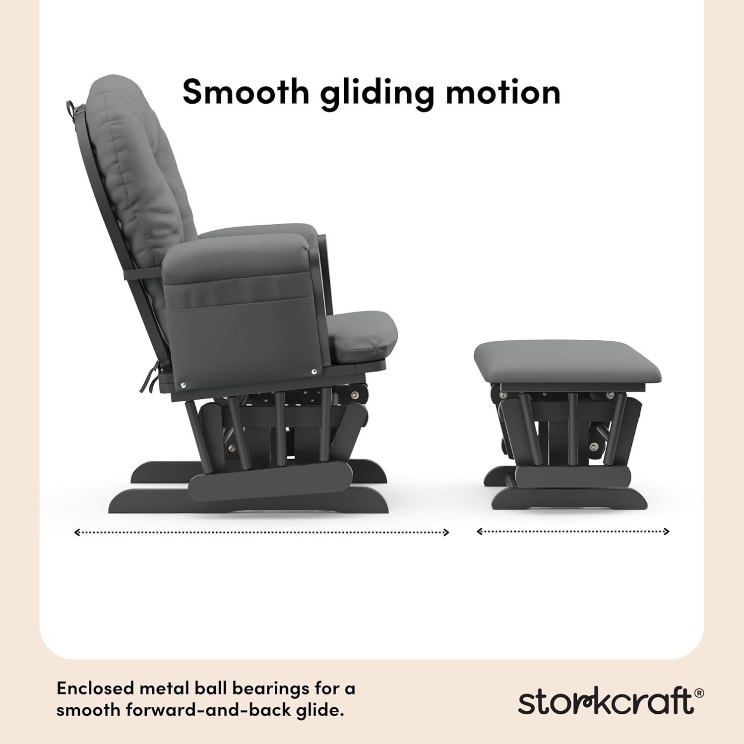 Storkcraft Premium Hoop Glider & Ottoman