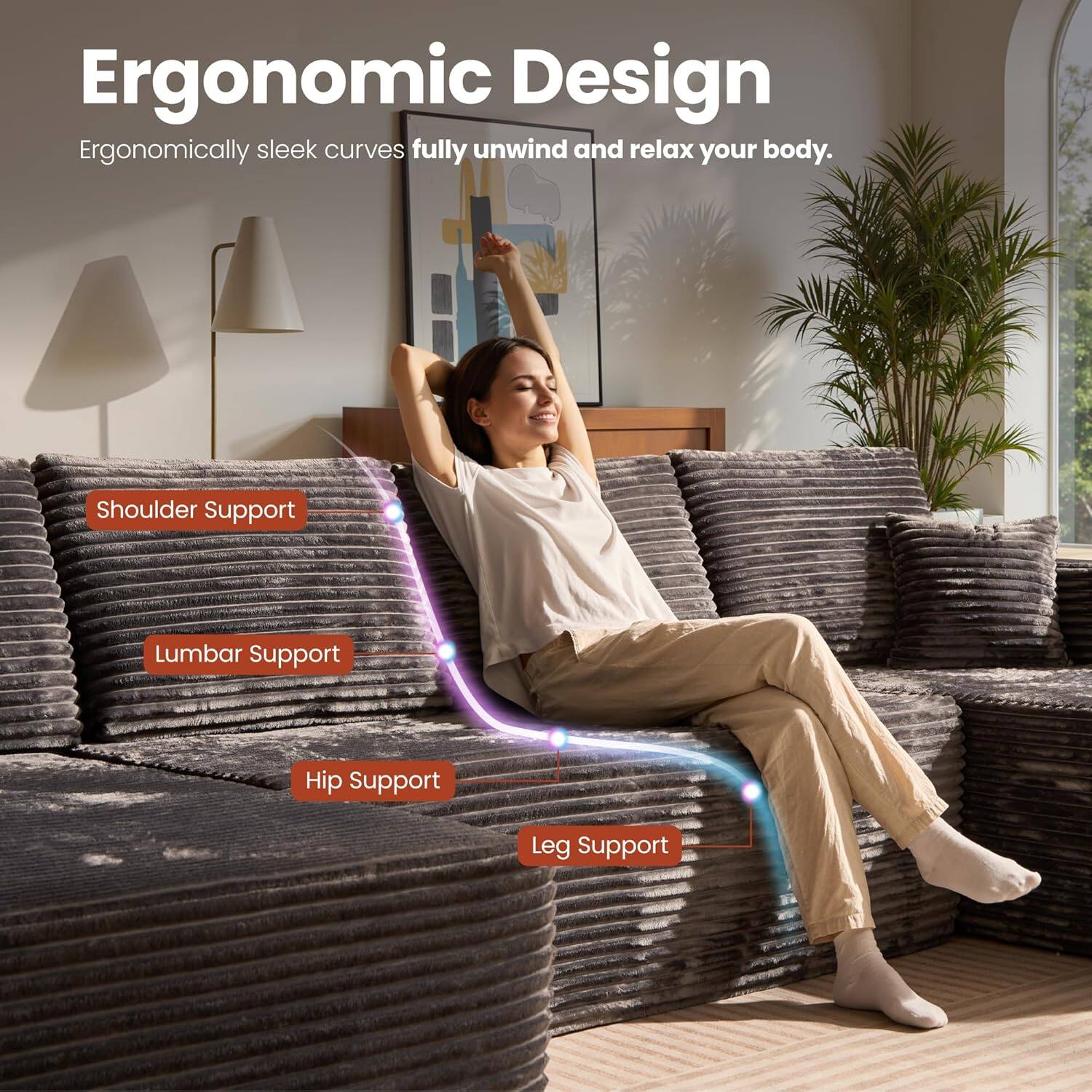 Sectional Cloud Couch for Living Room