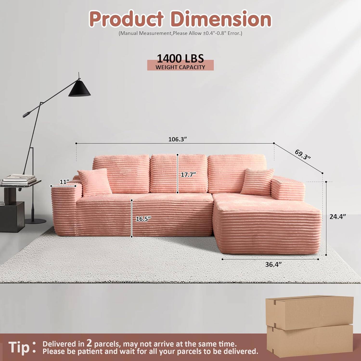 Sectional Cloud Couch for Living Room