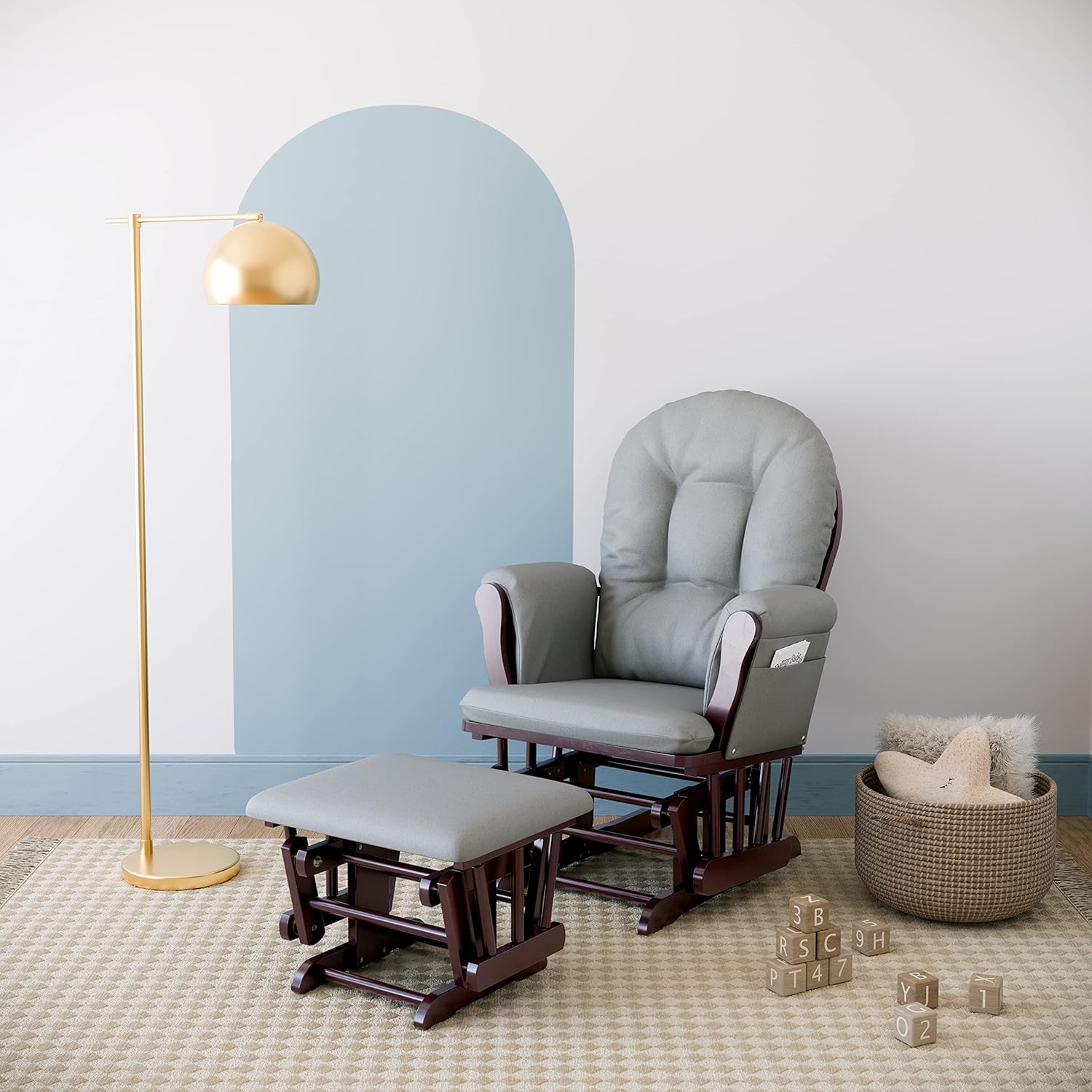 Storkcraft Premium Hoop Glider & Ottoman