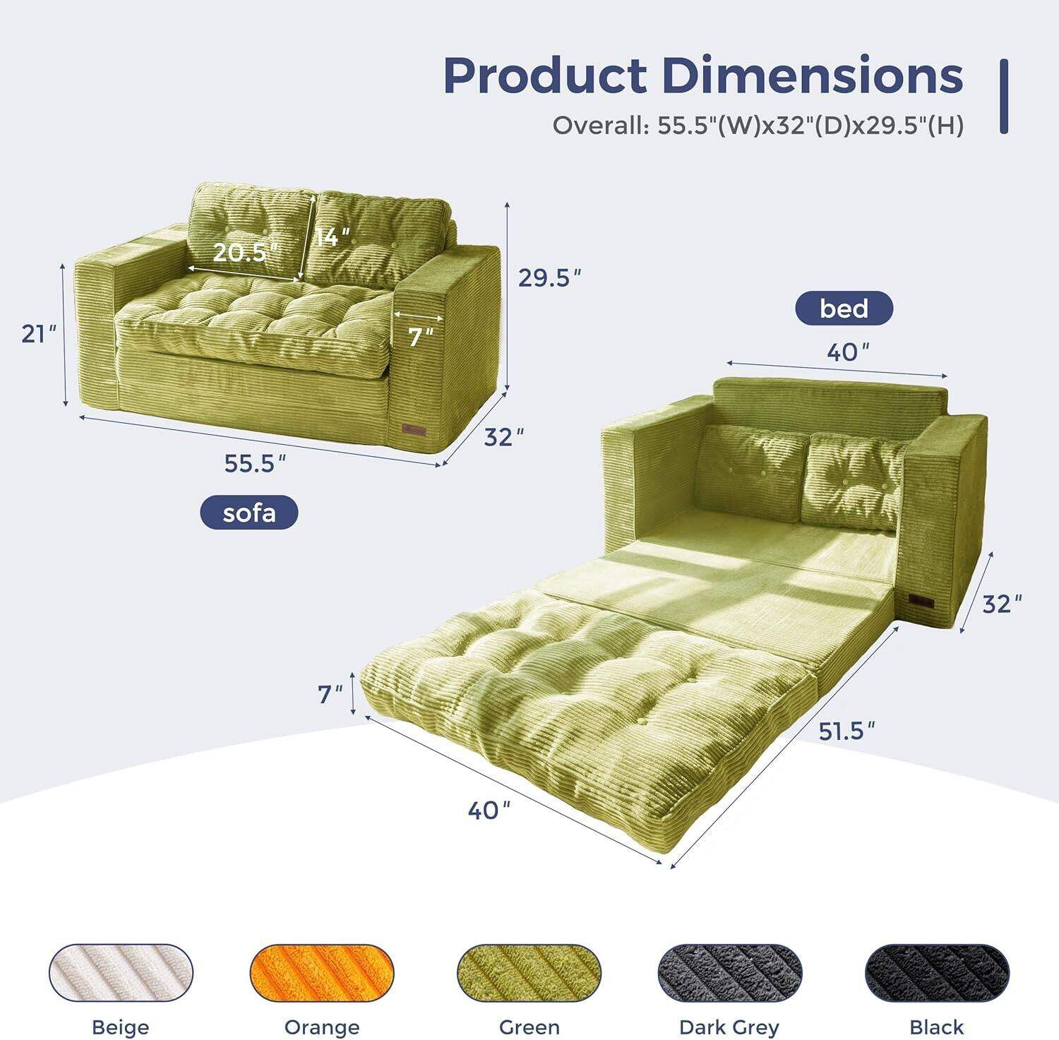 MAXYOYO Convertible Sofa Bed