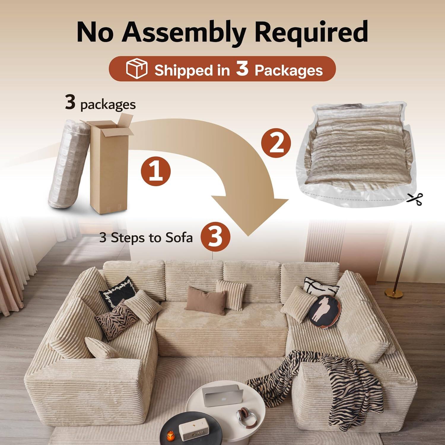 Sectional Cloud Couch for Living Room