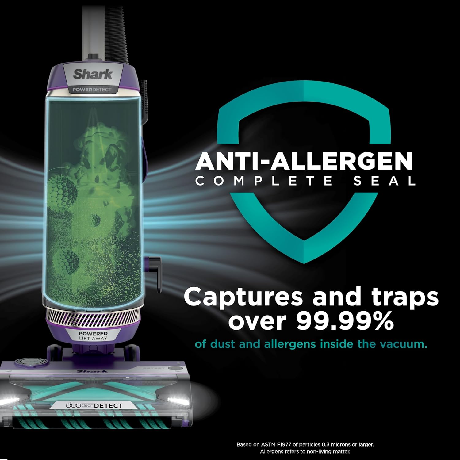 Shark AZ2002 Vertex Powered Lift-Away Upright Vacuum with DuoClean PowerFins, Self-Cleaning Brushroll, Large Dust Cup, Pet Crevice Tool, Dusting Brush & Power Brush, Silver/Rose Gold