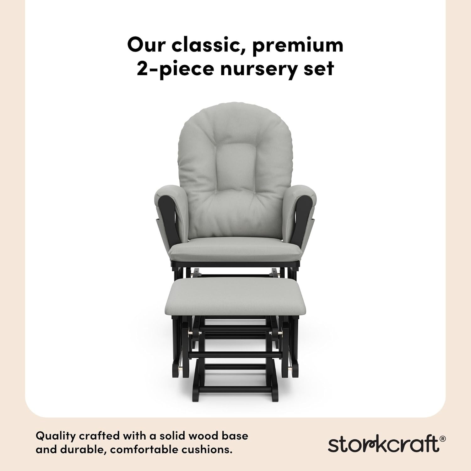 Storkcraft Premium Hoop Glider & Ottoman