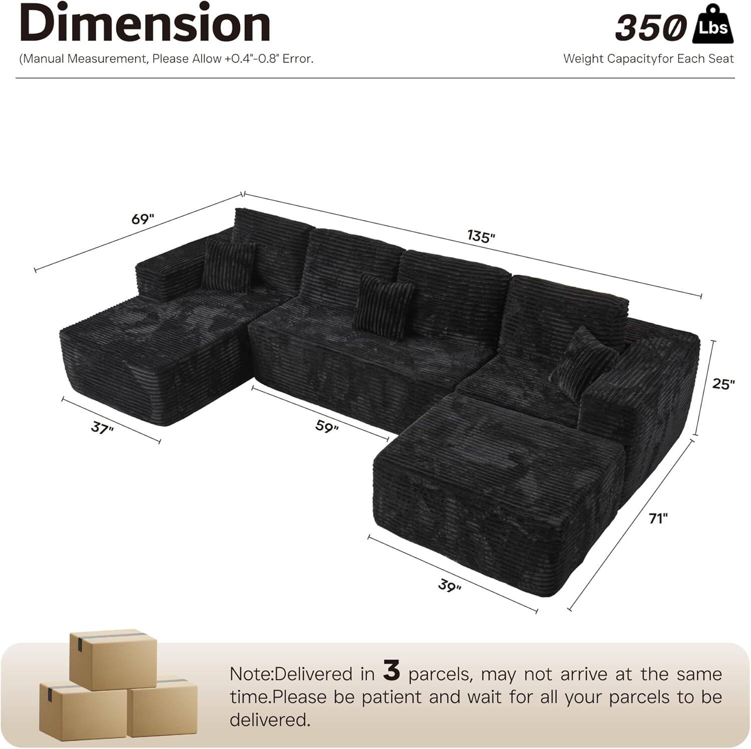 Sectional Cloud Couch for Living Room