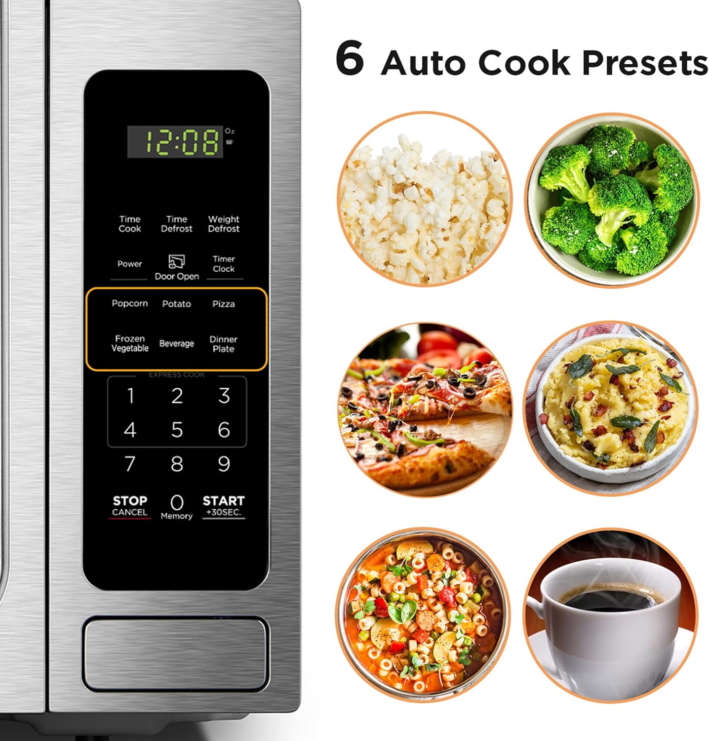 BLACK+DECKER EM720CB7 Digital Microwave Oven with Turntable Push-Button Door, Child Safety Lock, 700W, Stainless Steel, 0.7 Cu.ft