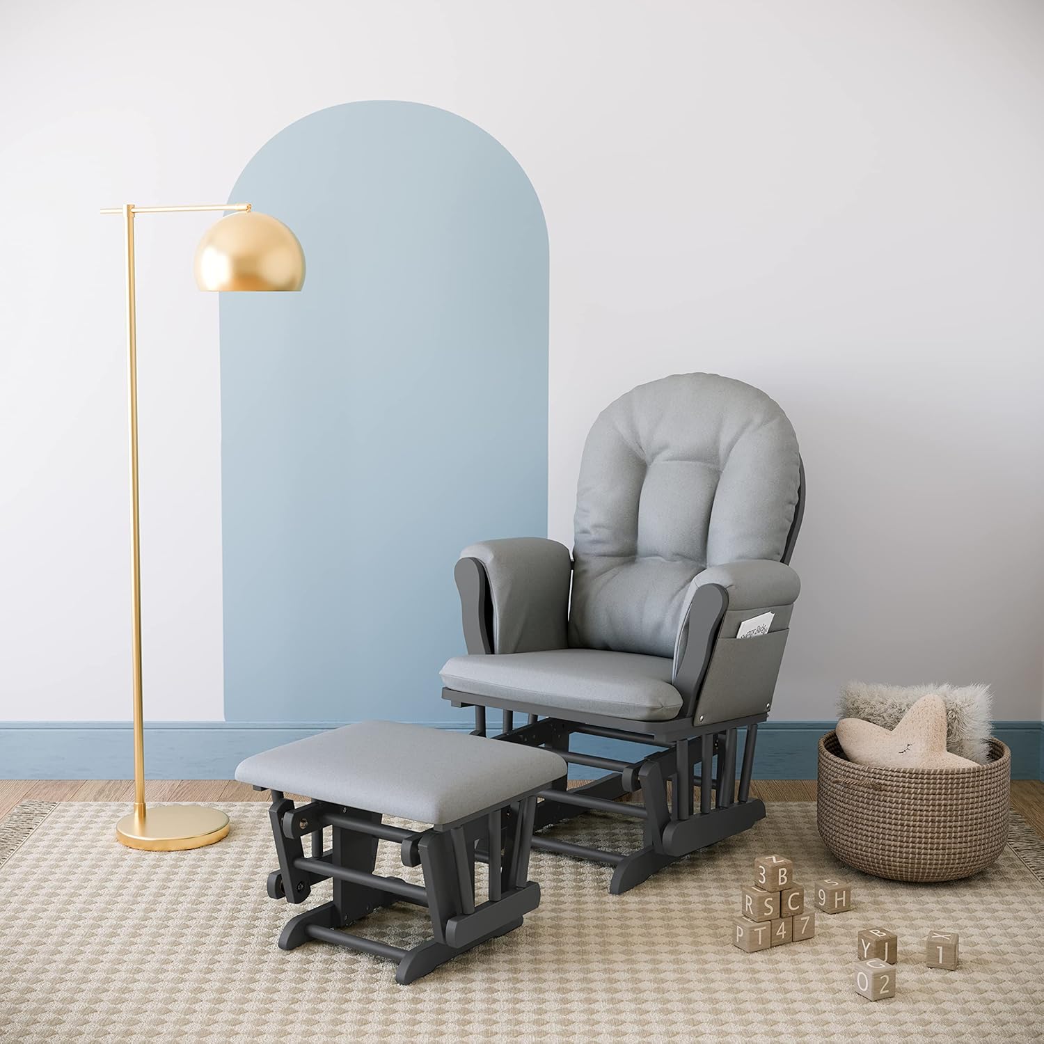 Storkcraft Premium Hoop Glider & Ottoman