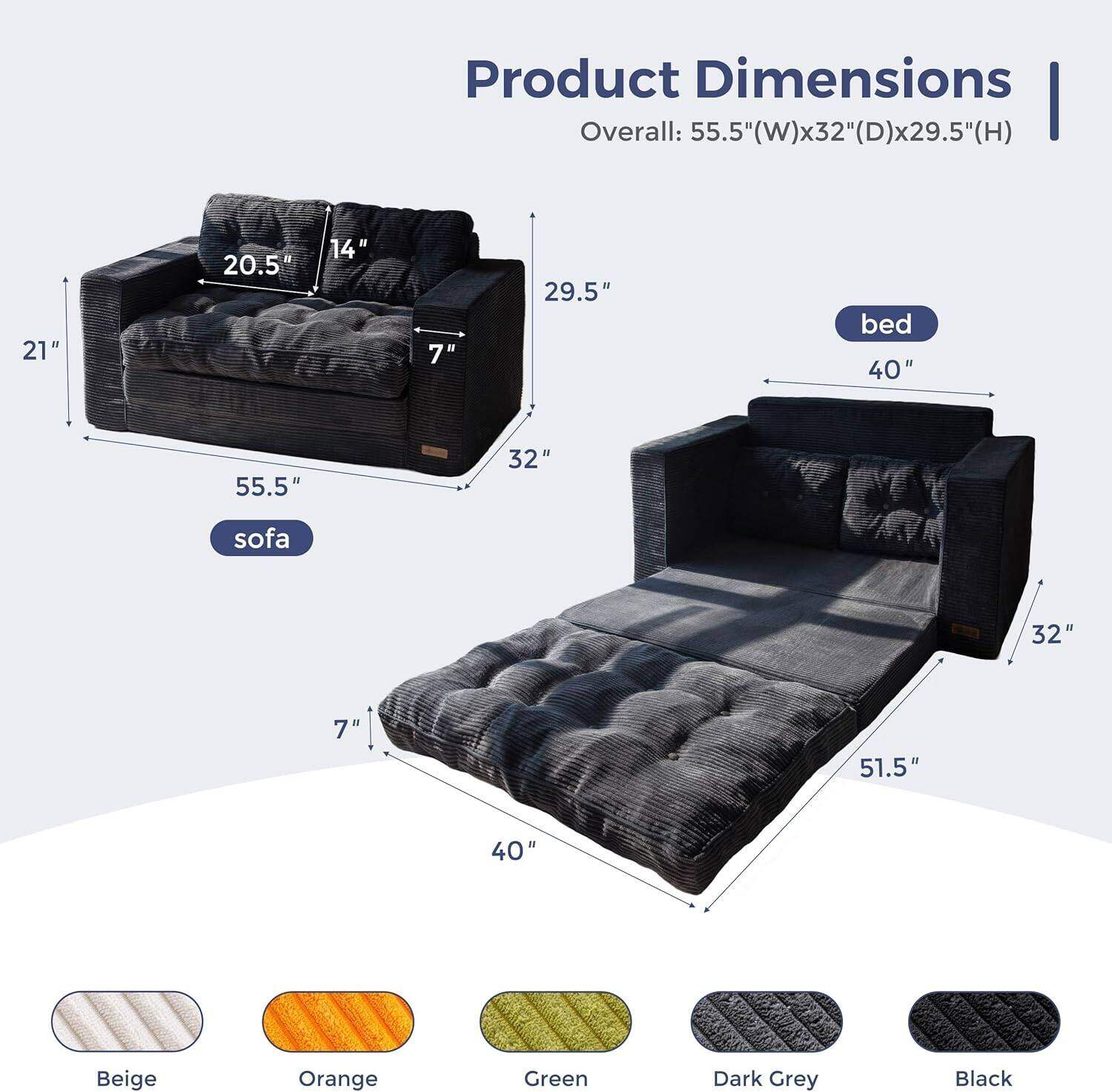 MAXYOYO Convertible Sofa Bed