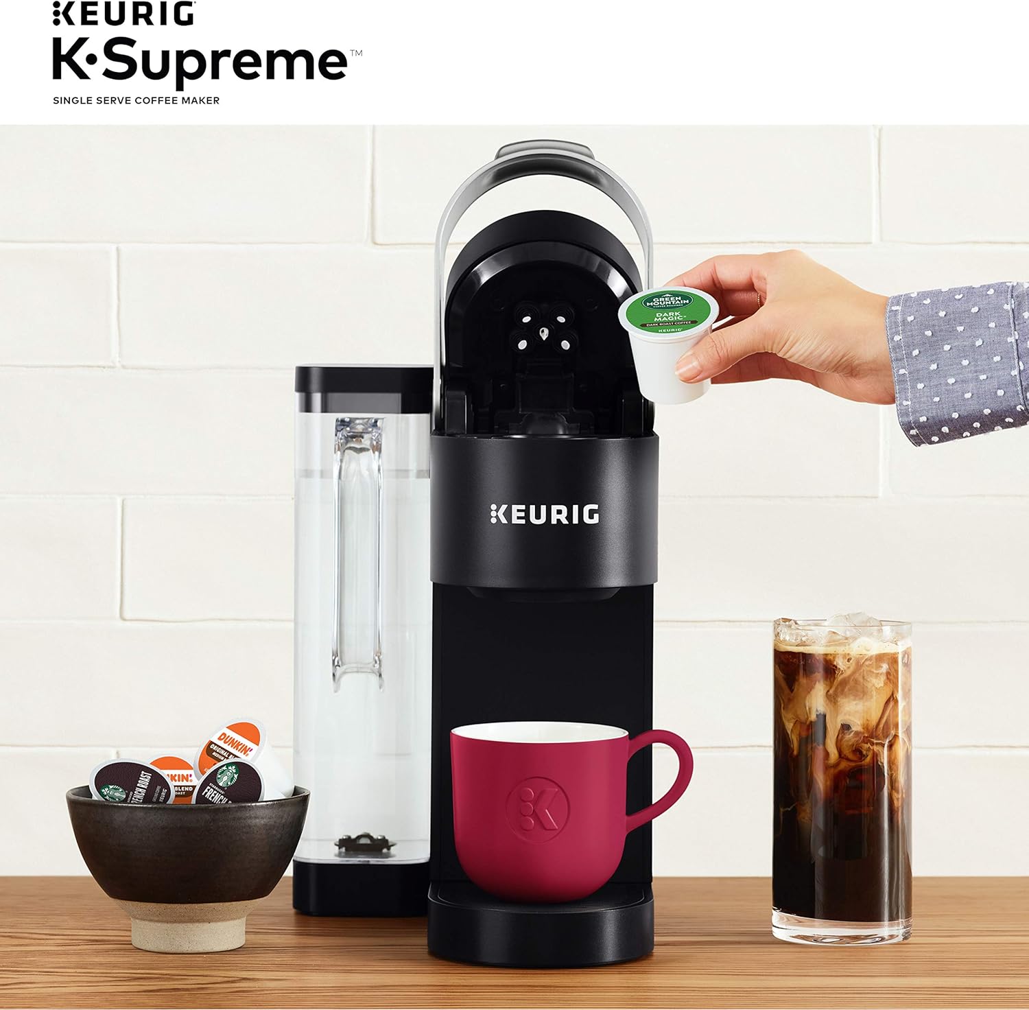 Keurig K-Supreme Single Serve K-Cup Pod Coffee Maker, MultiStream Technology, 4 Brew Sizes, 66oz Dual-Position Removable Reservoir, Black