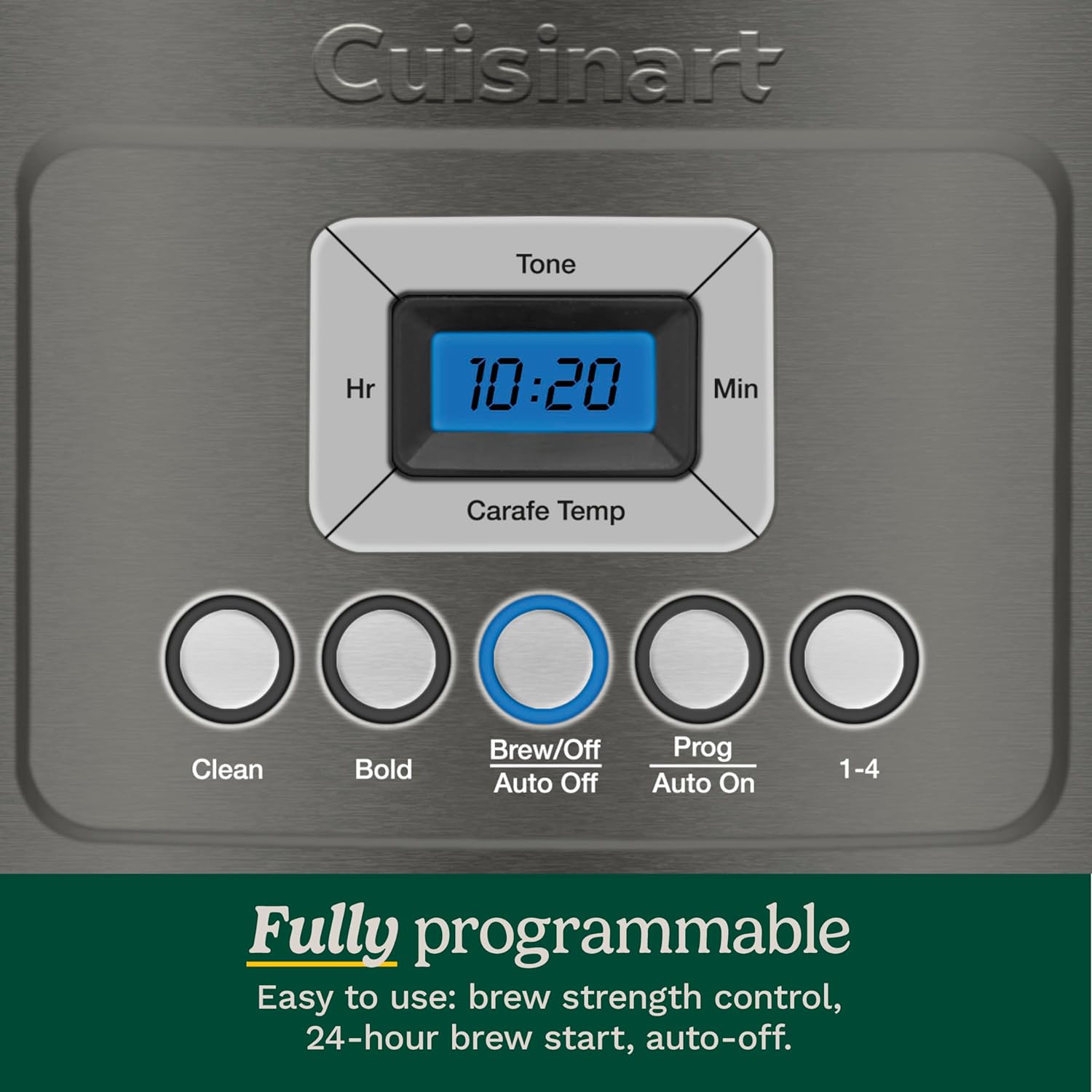 Cuisinart Coffee Maker, 14-Cup Glass Carafe, Fully Automatic for Brew Strength Control & 1-4 Cup Setting, Stainless Steel, DCC-3200P1