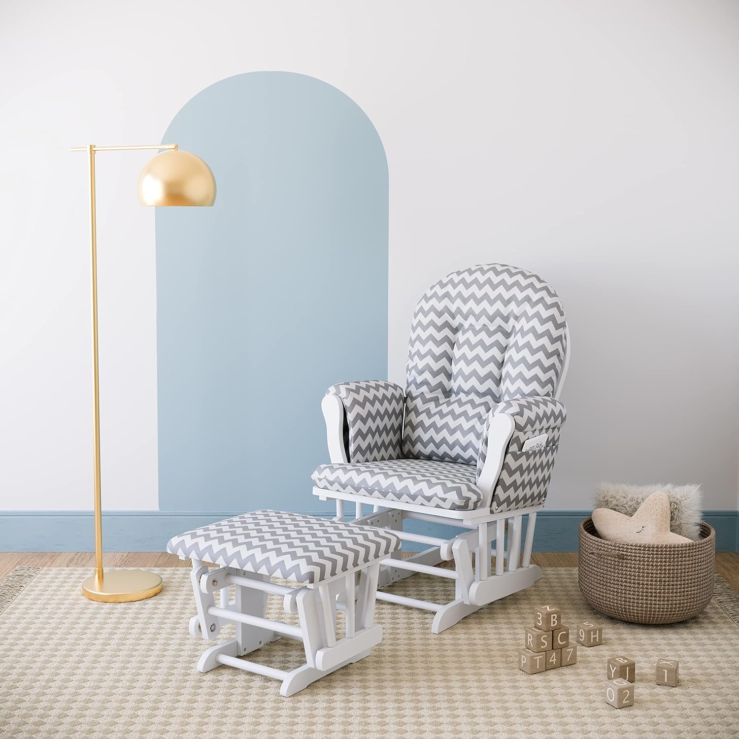 Storkcraft Premium Hoop Glider & Ottoman