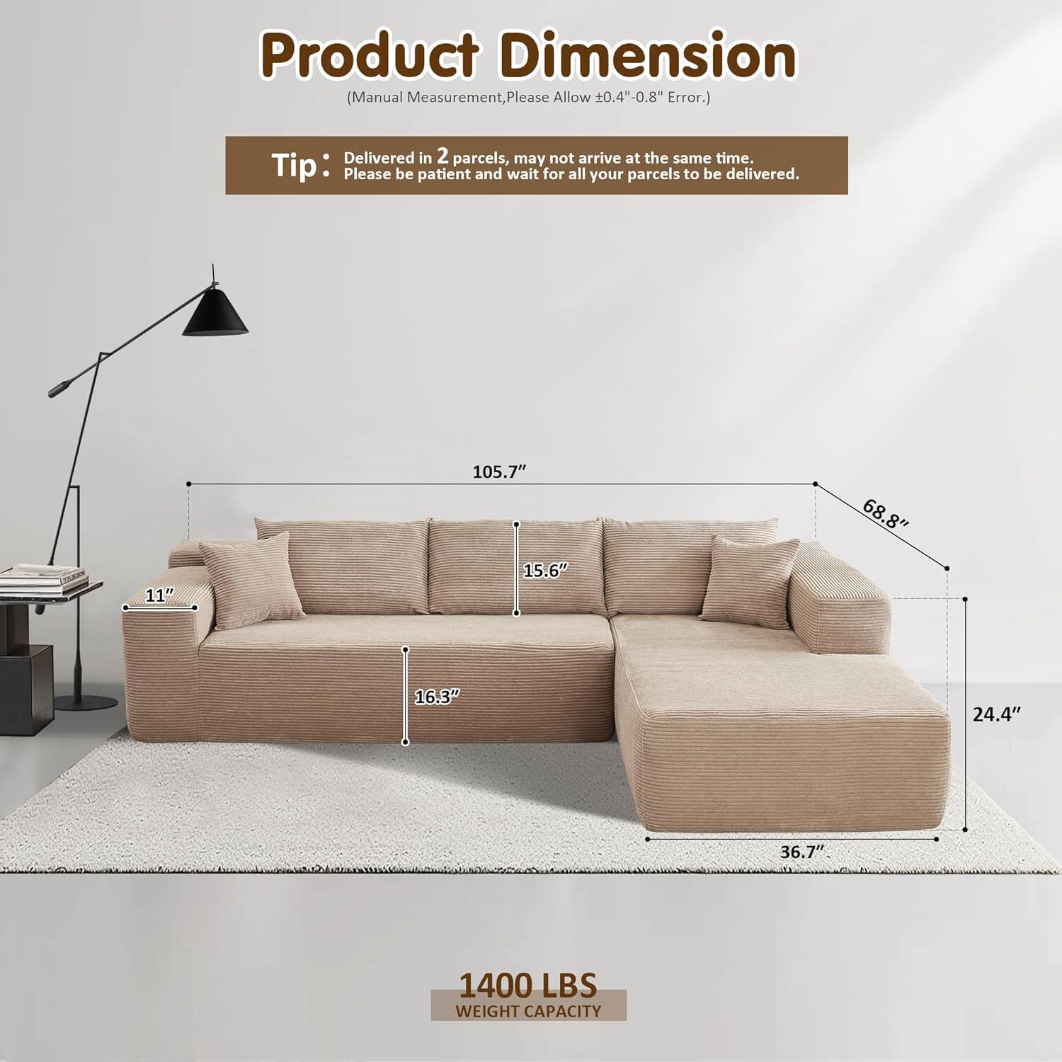 Sectional Cloud Couch for Living Room