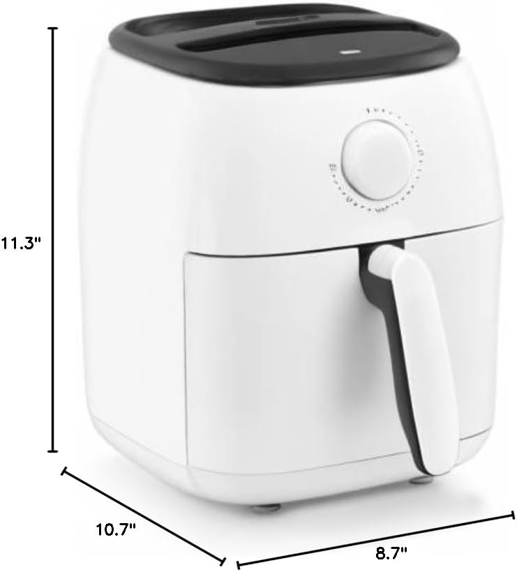 DASH Tasti-Crisp™ Electric Air Fryer Oven, 2.6 Qt., Aqua – Compact Air Fryer for Healthier Food in Minutes, Ideal for Small Spaces - Auto Shut Off, Analog, 1000-Watt