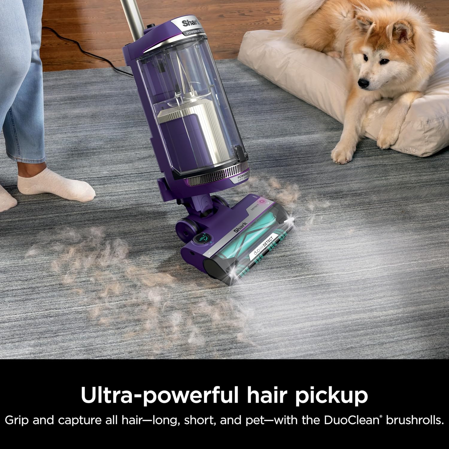 Shark AZ2002 Vertex Powered Lift-Away Upright Vacuum with DuoClean PowerFins, Self-Cleaning Brushroll, Large Dust Cup, Pet Crevice Tool, Dusting Brush & Power Brush, Silver/Rose Gold
