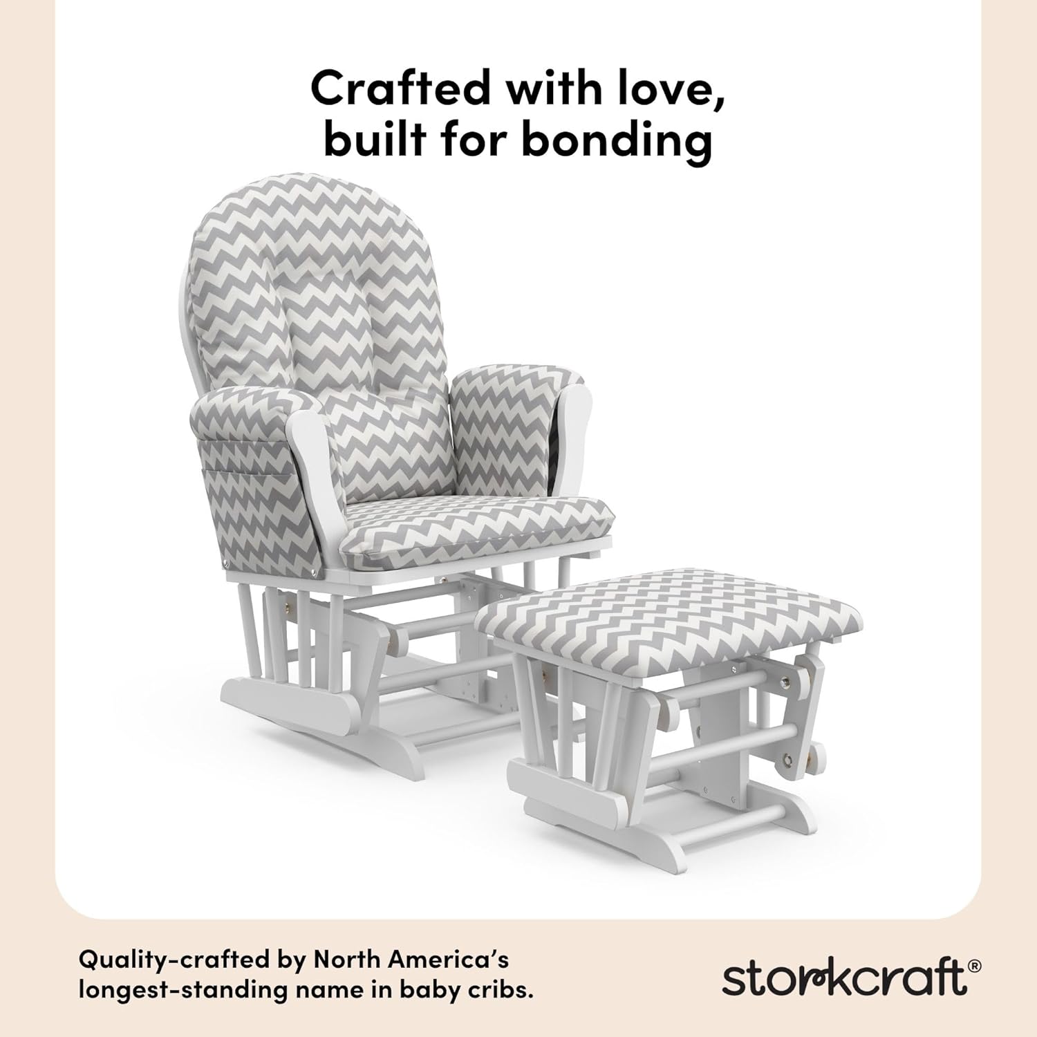 Storkcraft Premium Hoop Glider & Ottoman