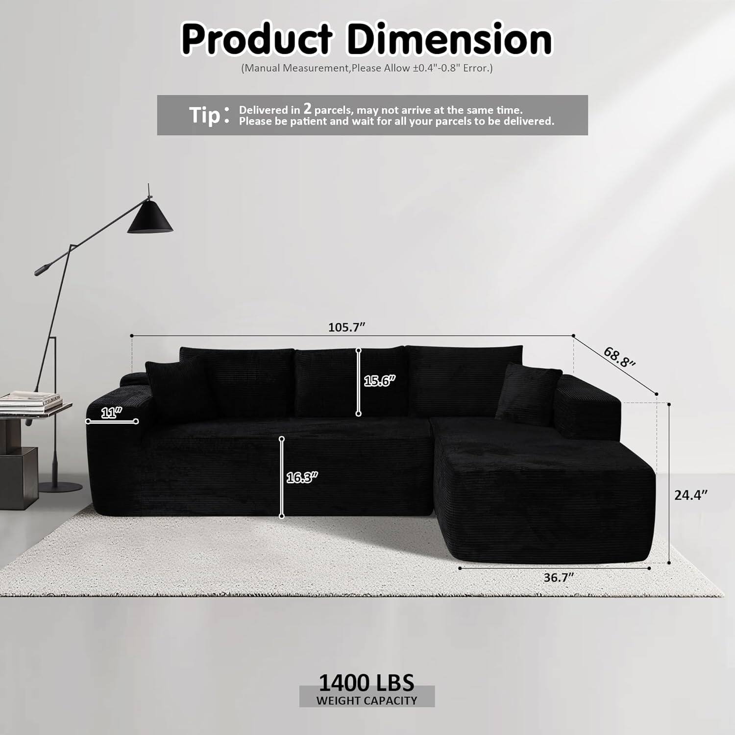 Sectional Cloud Couch for Living Room