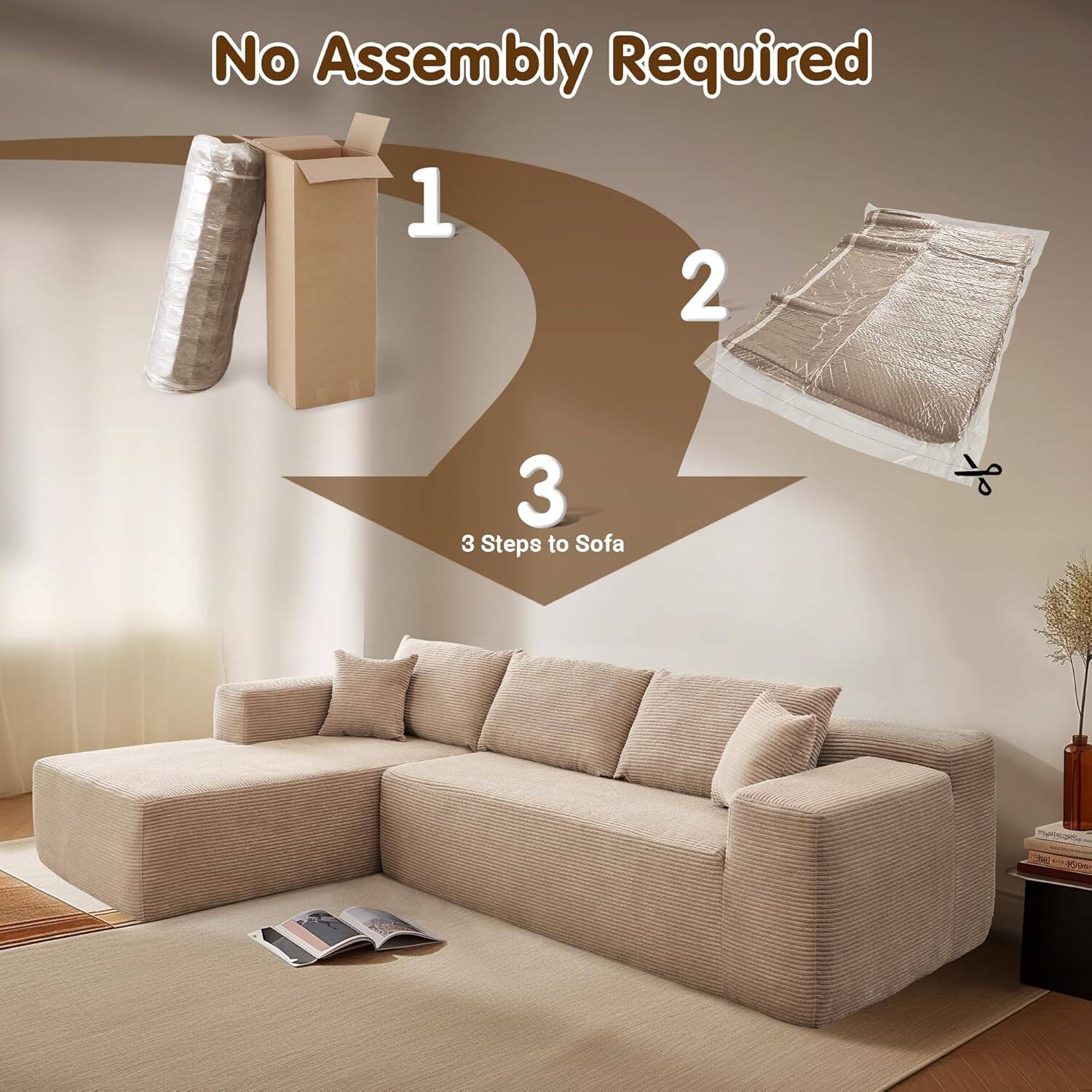 Sectional Cloud Couch for Living Room