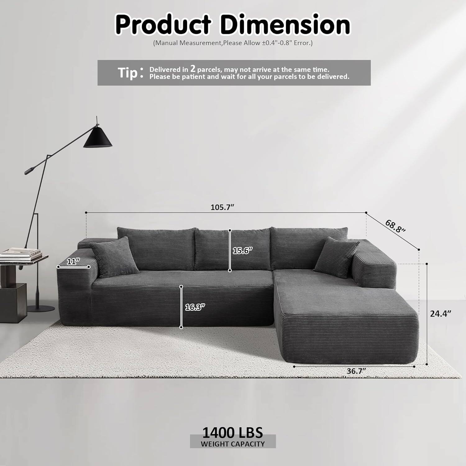 Sectional Cloud Couch for Living Room