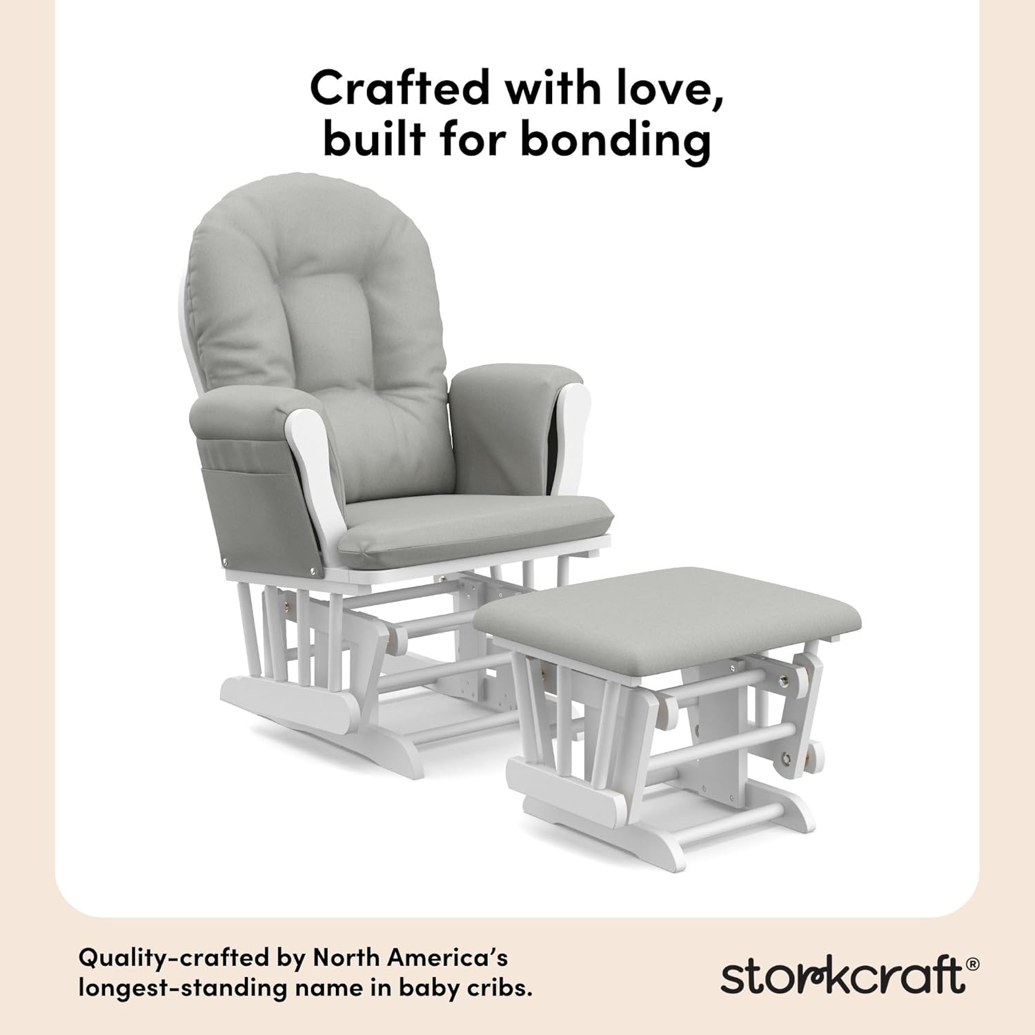 Storkcraft Premium Hoop Glider & Ottoman