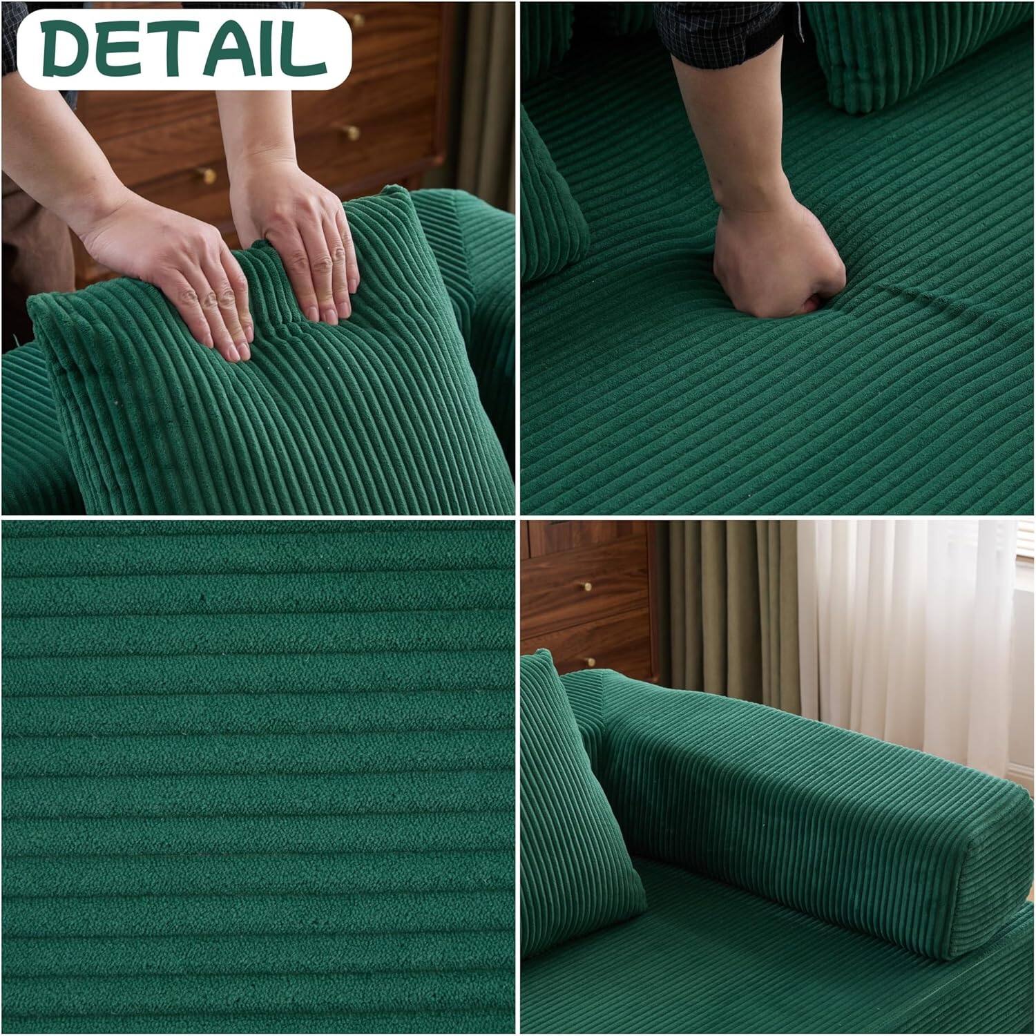 Chenille sofa bed with fixed shape frame