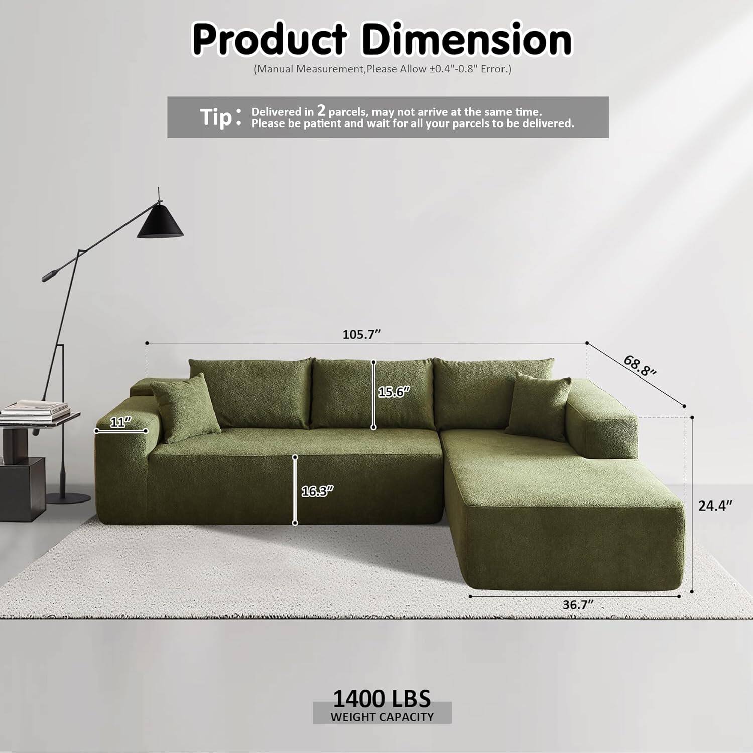 Sectional Cloud Couch for Living Room
