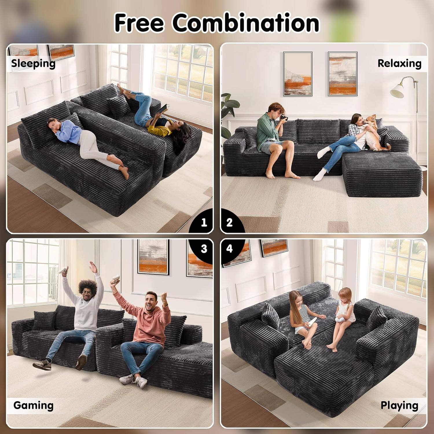 Sectional Cloud Couch for Living Room