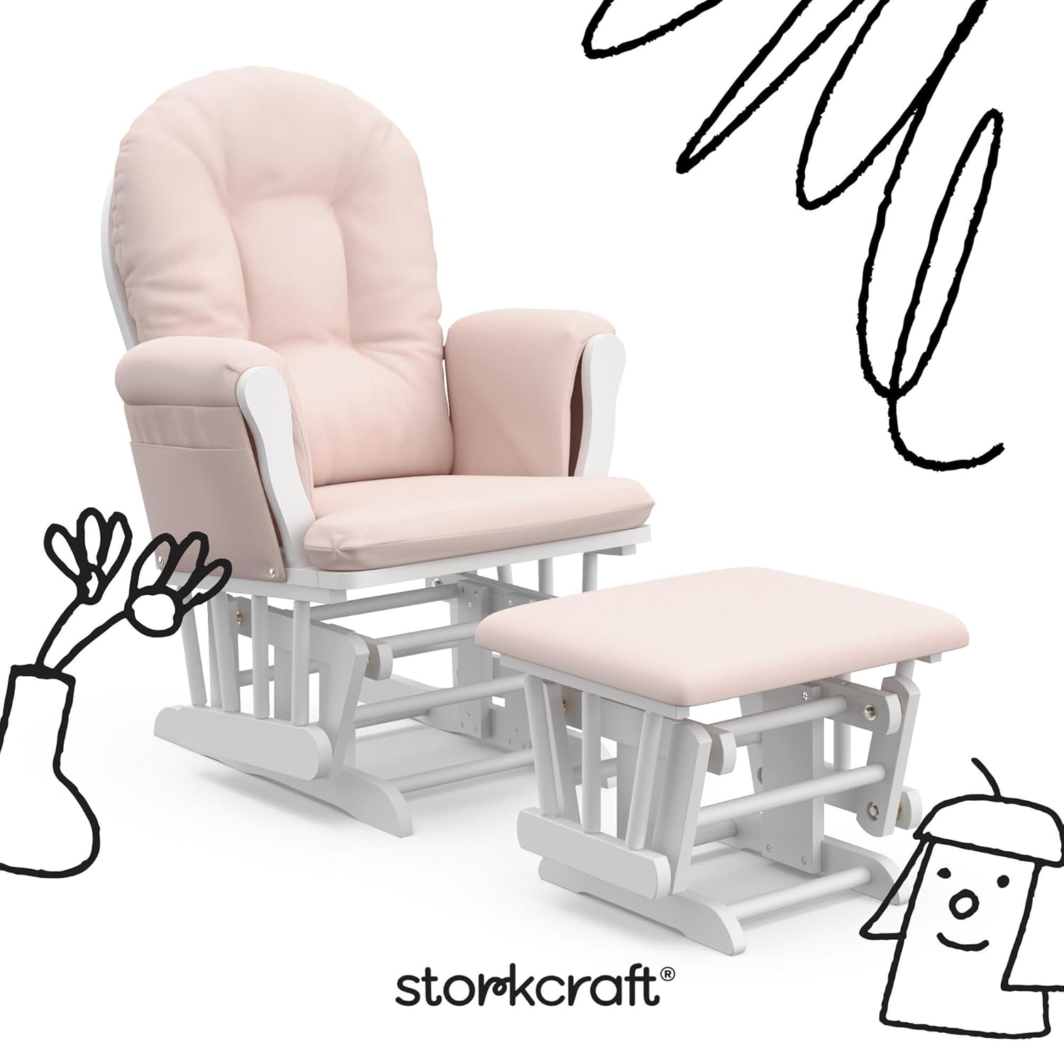 Storkcraft Premium Hoop Glider & Ottoman
