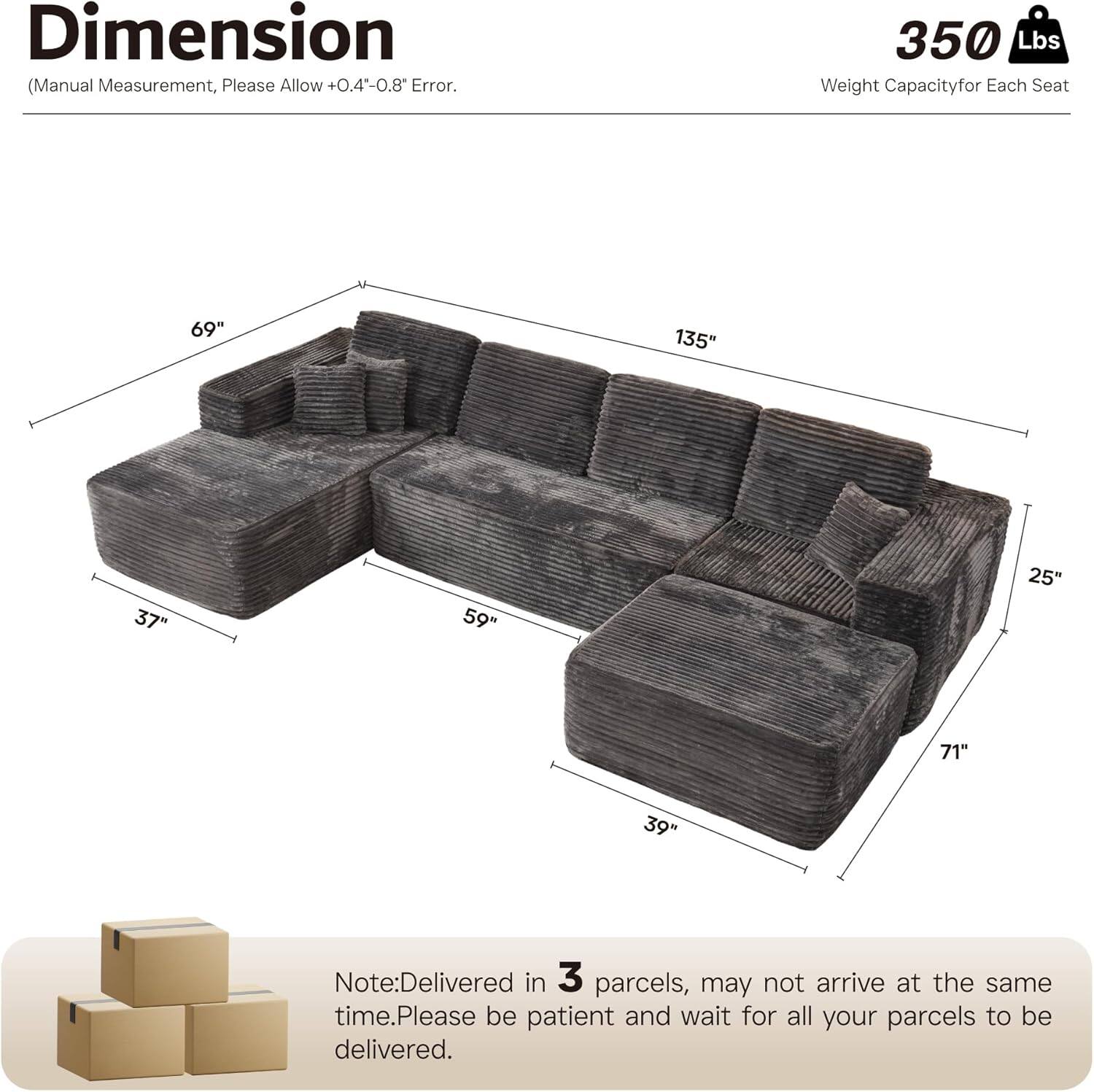 Sectional Cloud Couch for Living Room