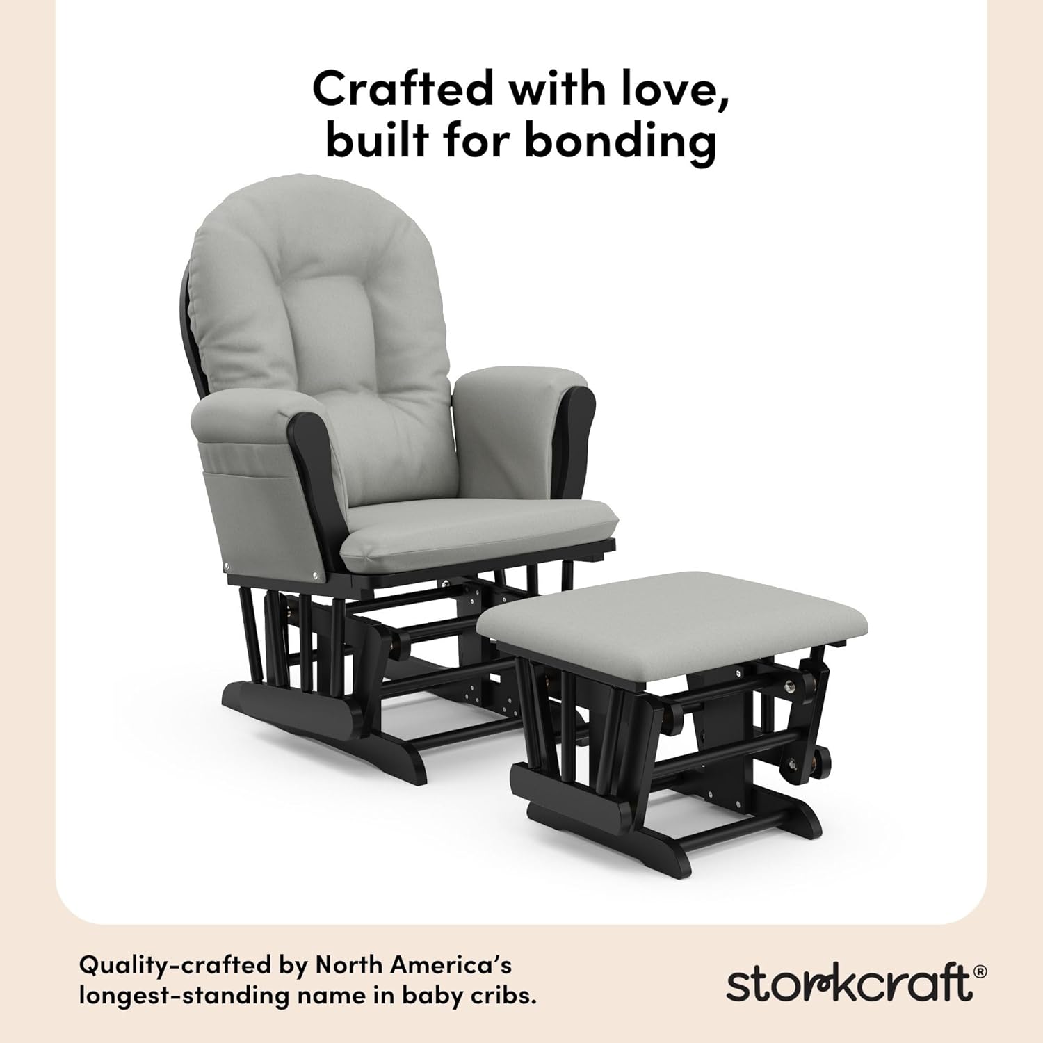 Storkcraft Premium Hoop Glider & Ottoman