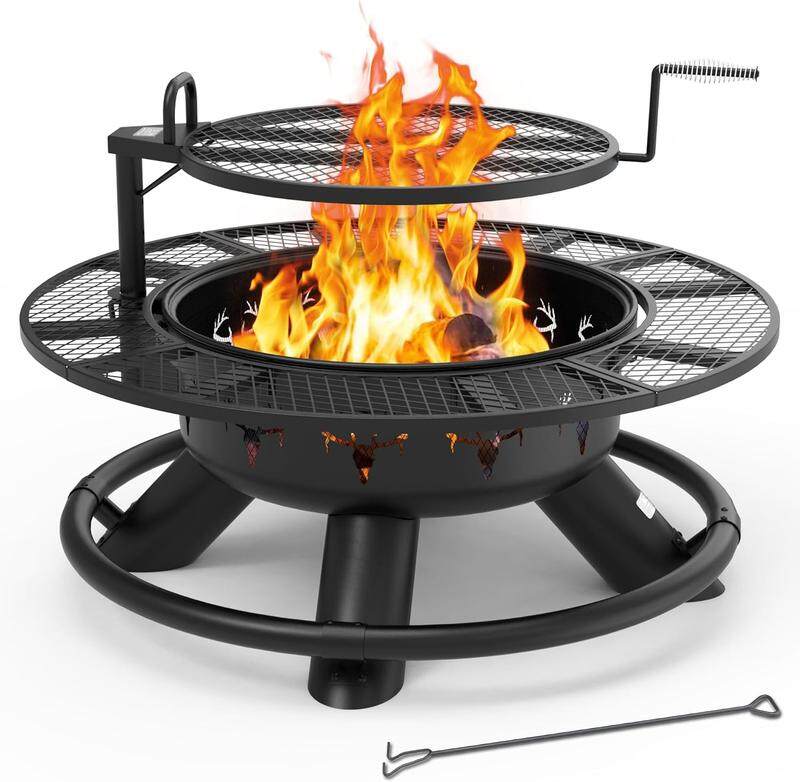 BALI OUTDOORS 2-in-1 Wood Burning Fire Pit with Removable Cooking Grill