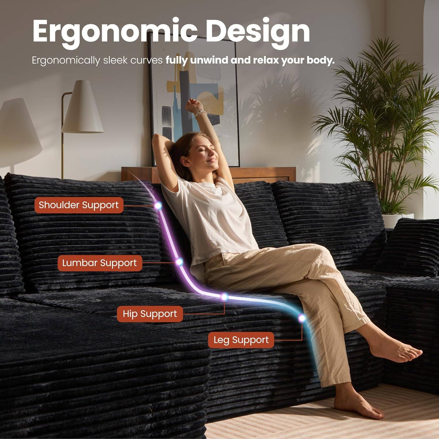 Sectional Cloud Couch for Living Room