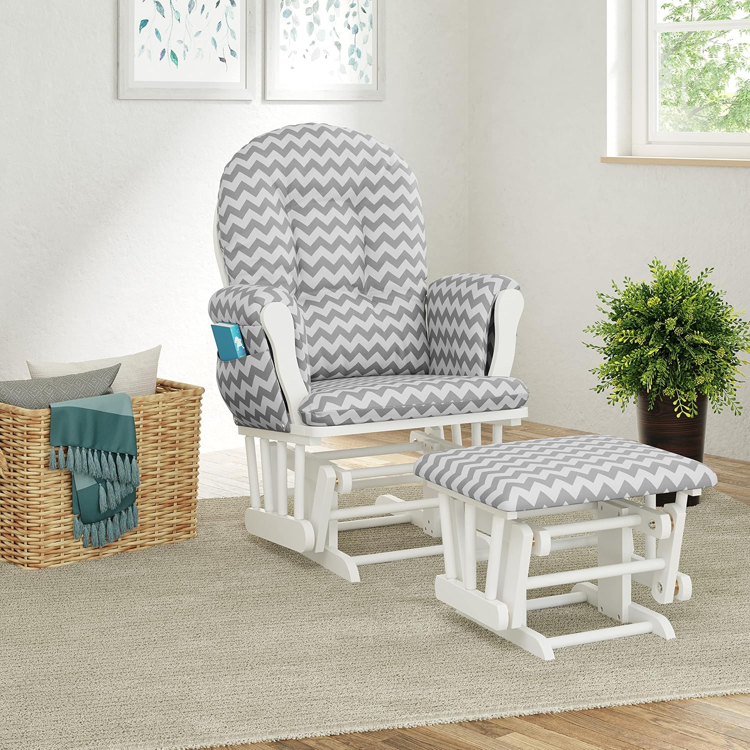 Storkcraft Premium Hoop Glider & Ottoman