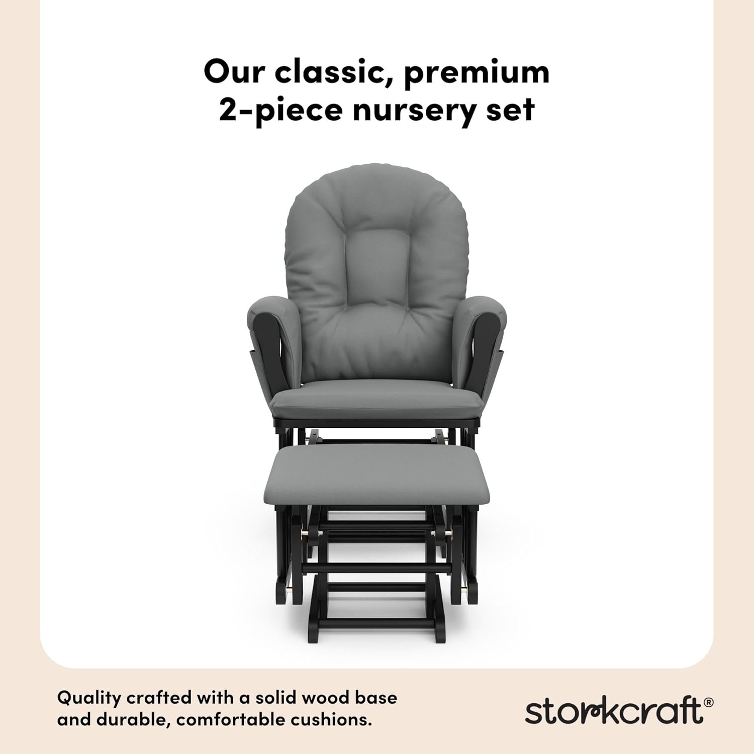 Storkcraft Premium Hoop Glider & Ottoman