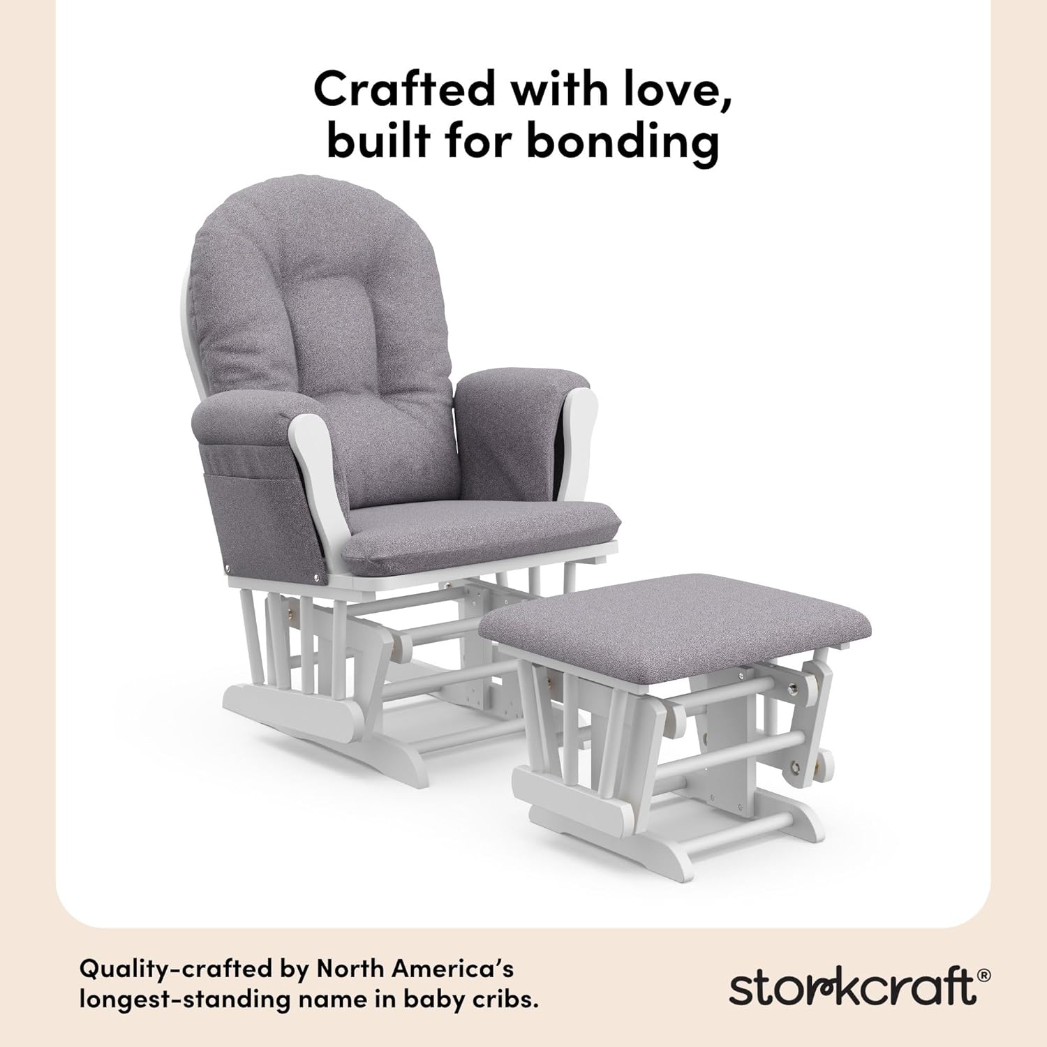Storkcraft Premium Hoop Glider & Ottoman