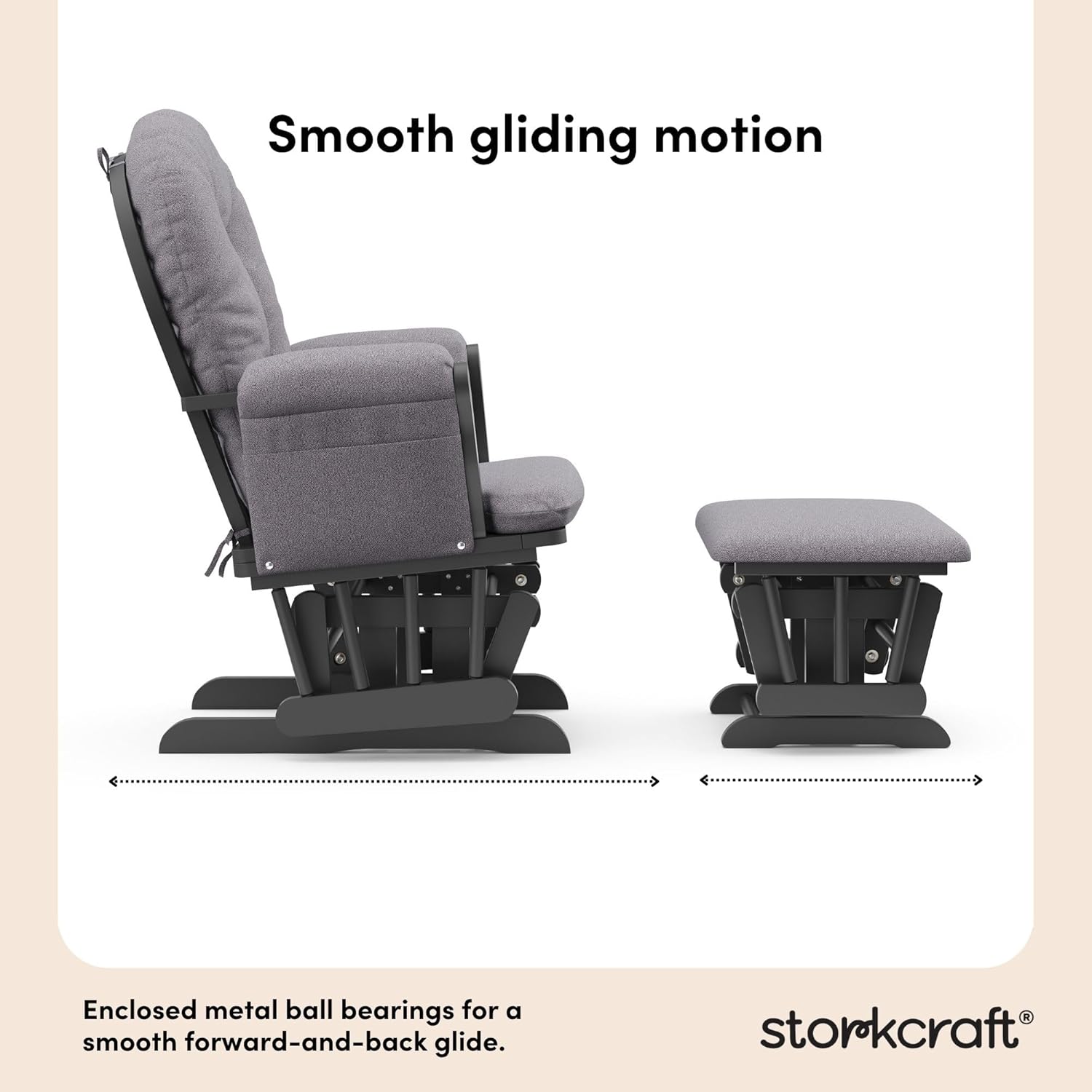 Storkcraft Premium Hoop Glider & Ottoman